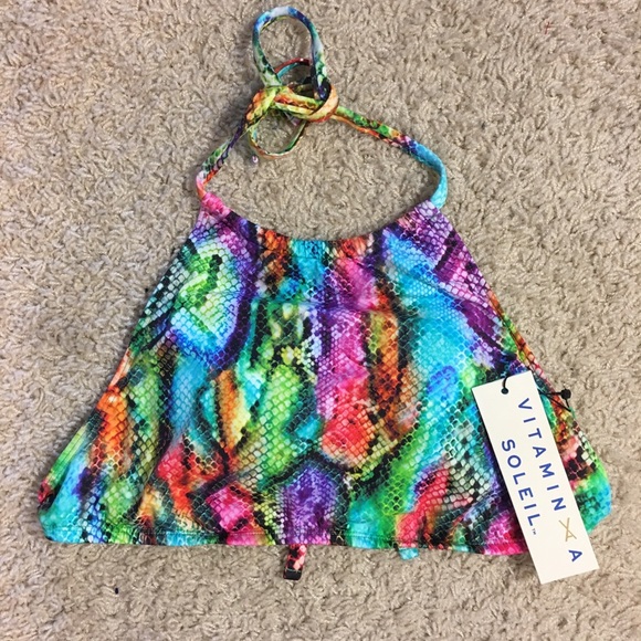 NWT! Vitamin A Soleil multicolor snake print top - Picture 2 of 5